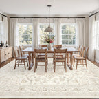Luxturiy 5x7 Area Rugs Living Room: Bedroom Washable Carpet Beige White