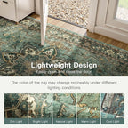 Lofus 3x5 Green Area Rugs for Bedroom Living Room, Vintage Boho Carpet