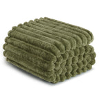 Exclusivo Mezcla Striped King Size Fleece Blanket for Bed, Couch, 90"x104"