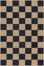 Lahome Colette Checkered Easy Jute 2x3 Rug, Small Entryway Rug Non Slip Kitchen Front Door Mat, Farmhouse Neutral Area Rug Non Shedding Low Pile Floor Carpet for Foyer Porch Doorway