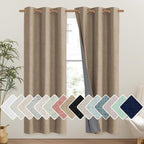 NICETOWN Burlap Vintage Open Linen Weave Flax Thermal Curtains, 100% Blackout Curtains 72" Long for Dining Room, Soundproof Window Treatment Drapes for Gym Room, 42" Wide Per Panel, Set of 2