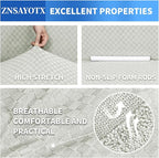 ZNSAYOTX 1 Piece Jacquard Couch Covers for 2 Cushion Couch High Stretch Loveseat Slipcover for Pets Dogs Anti Slip Love Seat Sofa Slipcover Furniture Protector (Medium, Ivory)