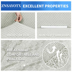ZNSAYOTX 1 Piece Jacquard Couch Covers for 2 Cushion Couch High Stretch Loveseat Slipcover for Pets Dogs Anti Slip Love Seat Sofa Slipcover Furniture Protector (Medium, Ivory)