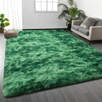 Deerhoo Large Shag Area Rugs 5 x 8, Plush Fuzzy Rugs for Living Room, Ultra Soft Fluffy Furry Rug for Bedroom, Indoor Carpet Nursery Rugs for Kids Room Home Decor, Tie-Dyed Emerald Green