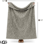UGG Adalee Faux Fur Throw Blanket for Couch, Cozy Fuzzy Blanket for Chair or Bed, Easy Care Reversible Fluffy Throw, Luxury Home Decor, 50-inch x 70-inch, Seal Grey