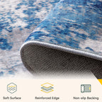 RELEANY Washable Square 10' x10' Area Rug for Living Room Blue Gray