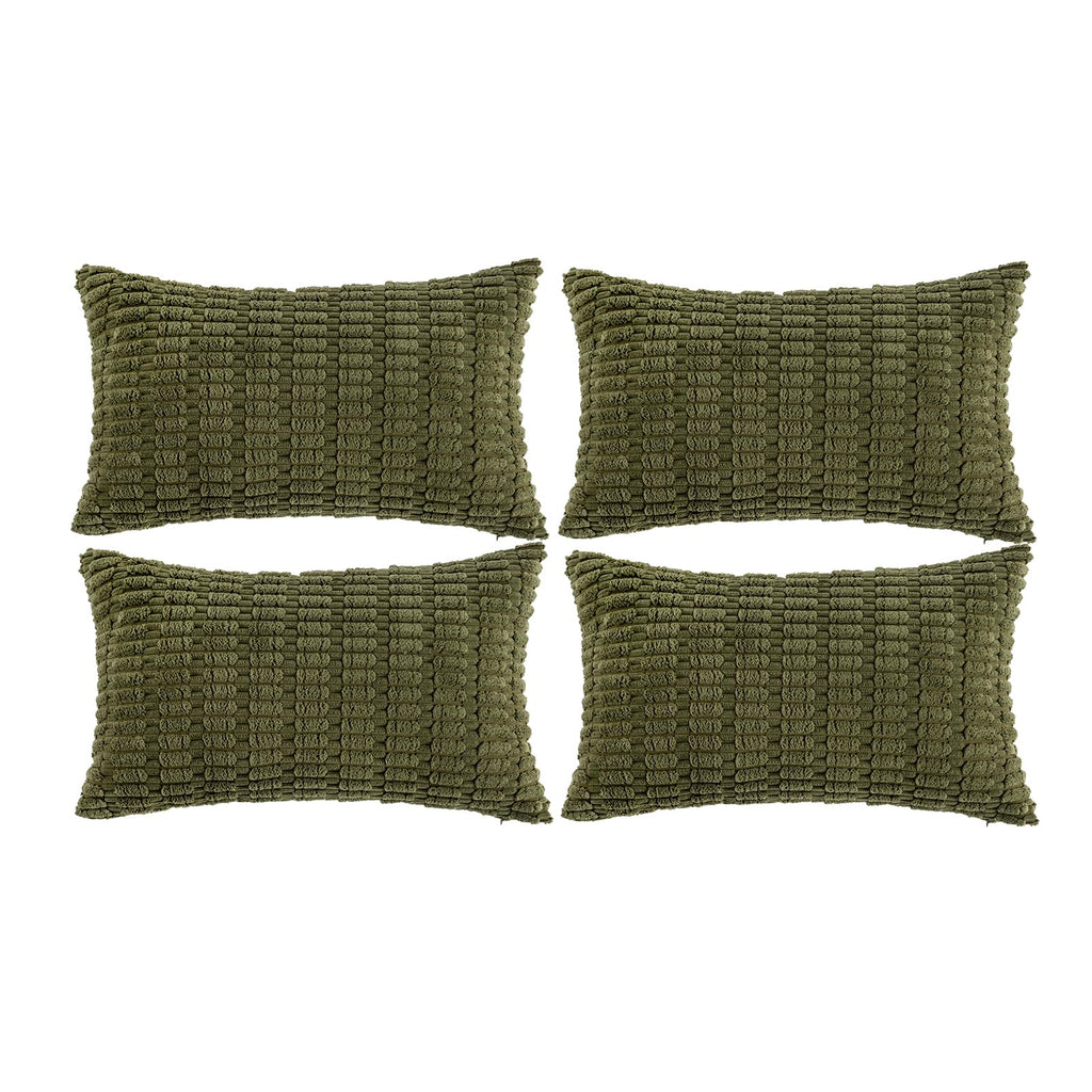 Fancy Homi 4 Packs Decorative Throw Pillow Covers for Living Room Couch Bed, Modern Farmhouse Boho Home Décor Accent Cushion Case, 24" x 12", Moss Green