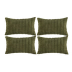 Fancy Homi 4 Packs Decorative Throw Pillow Covers for Living Room Couch Bed, Modern Farmhouse Boho Home Décor Accent Cushion Case, 24" x 12", Moss Green
