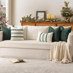 MIULEE Pack of 2 Christmas Green Couch Throw Pillow Covers 20x20 Inch Modern Boho Accent Decorative Pillow Covers Soft Chenille Farmhouse Cushion Covers for Home Decor Bed Sofa Living Room