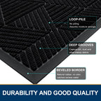 Smiry Front Door Mat Outside Entrance, Low Profile Rubber Doormat, 71x47