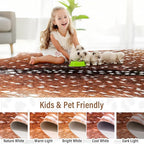 AROGAN Premium Deer Print Rug 5.2x6.2 Feet, Machine Washable Faux Fur Rug, Non-Slip Animal Print Hide Deer Skin Area Rug for Bedroom Living Room Home Decor