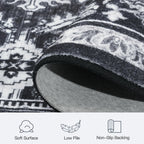 5x7 Area Rugs for Living Room Bedroom, Black Washable Non-Slip Carpet