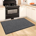 BEQHAUSE Kitchen Rugs 20"x32", Non-Slip Kitchen Mats for Floor, Super Absorbent and Stain Resistant Kitchen Rugs, Machine Washable Rugs for Kitchen, Hallway, Laundry & Sink, Charcoal