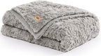 UGG Adalee Faux Fur Twin Blanket, Fluffy Blanket for Bed, Cozy Oversized Throw for Couch, Washable Twin XL Bedding, Luxury Home Decor, 66" x 90", Seal Grey