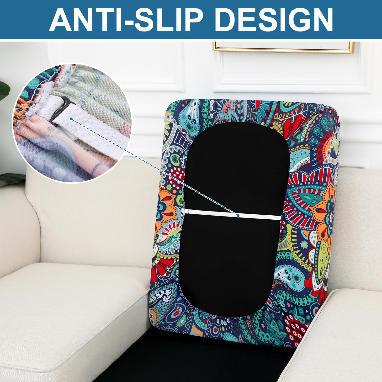 Smiry Printed Couch Cushion Covers, Stretch Couch Covers for Sofa