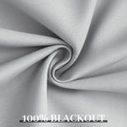 Yakamok 100% Blackout Curtains W100xL84 inch Light Grey Sliding Door Drapes