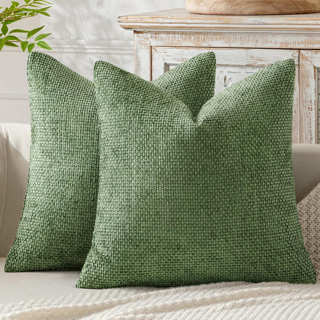 MIULEE Decorative Neutral Beige Euro Sham Pillow Covers 24x24 Inch 2 Pack