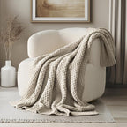 EVERGRACEHOME Chunky Chenille Knit Throw Blanket for Couch, Soft Luxurious Moss Stitch Blankets for Bed, Cozy Decorative Farmhouse Knitted Throws for Sofa, Warm Gray, 60" x 80"