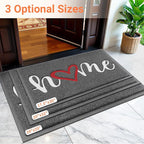 StepLively Door Mat Home Welcome Mats Outdoor and Indoor, Heavy-Duty Low-Profile Non-Slip Front Welcome Mat for Home Entrance, Outside Entry, Yard, Floor, (30''x17.5'', Grey)