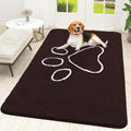 OLANLY Dog Door Mat for Muddy Paws 59x35, Paw Print Design Chenille Mud Mat