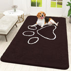 OLANLY Dog Door Mat for Muddy Paws 59x35, Paw Print Design Chenille Mud Mat