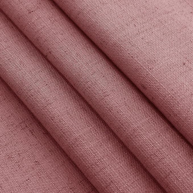 Canyon Rose Linen Curtains for Living Room 126 Inches Long Light Filtering Semi Sheer Curtain Back Tab Modern Farmhouse Decor Boho Girl Drapes Floor to Ceiling High Window for Bedroom 52x126, 2 Panels