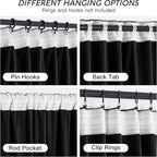 RYB HOME Black Velvet Curtains 102 inches with Hook Belt, Soft Fabric Room Darkening Thermal Insulated Luxurious Home Decor Curtains for Living Room Bedroom, W 52" x L 102", 2 Panels Set