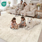 Luxturiy Area Rugs 9x12 Living Room: Bedroom Washable Carpet Beige/Brown