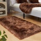 EasyJoy Ultra Soft Fluffy Shaggy Area Rug Faux Fur Rug Chair Cover Seat Pad Fuzzy Area Rug for Bedroom Floor Sofa Living Room (2 x 4 ft Rectangle, Coffee)