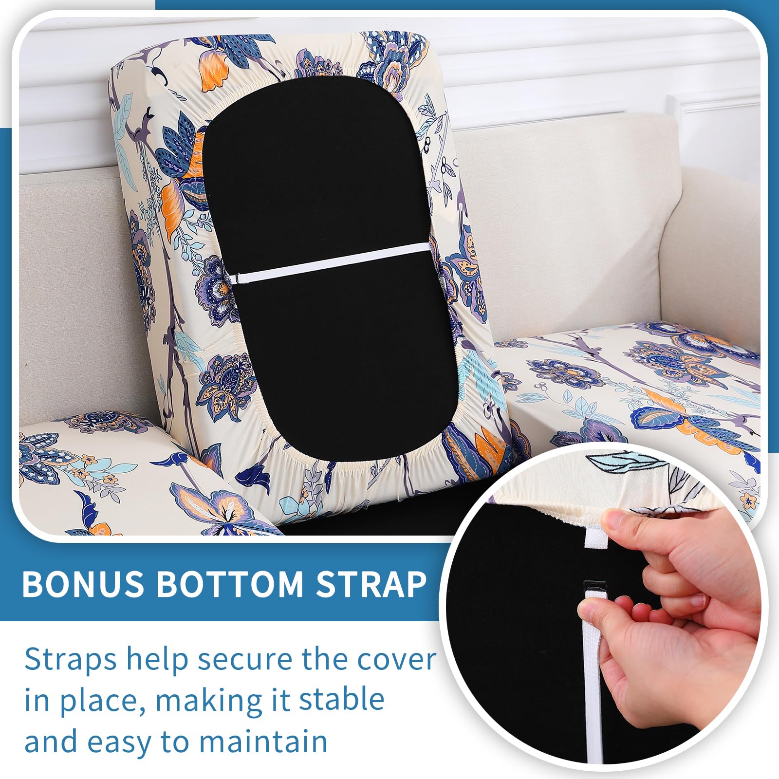 hyha Printed Couch Cushion Covers, Sofa Covers Washable for Cushion Couch