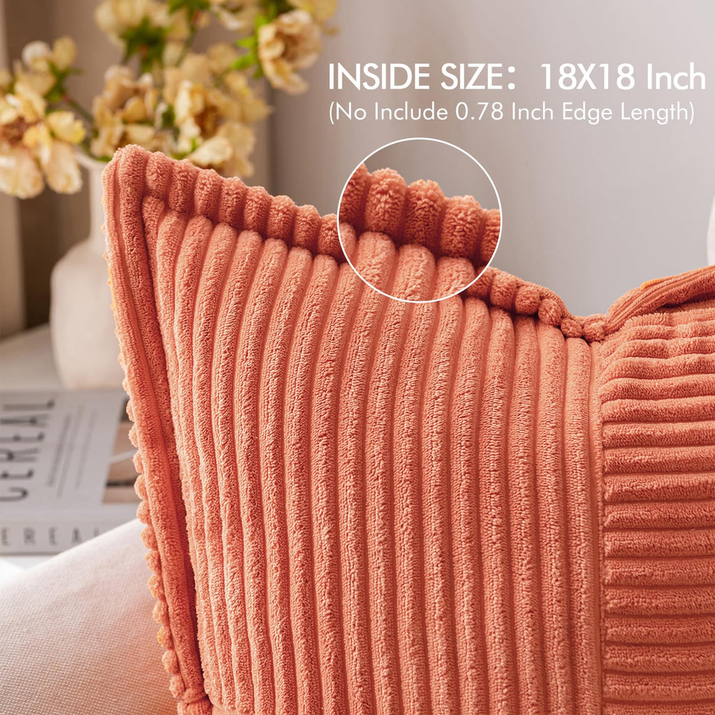 MIULEE Decorative Throw Pillow Covers for Couch 18x18 Inch Coral Red 2 Pack