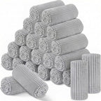 Buryeah 24 Pcs Flannel Throw Blanket Bulk 50 x 60 in Sleepover Blanket Outdoor Wedding Throw Lightweight, Oeko-tex Standard 100 Certified for Sofa Homeless Gifts (Light Gray)