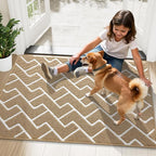 OLANLY Front Door Mat, Non-Slip Rubber Backing, Dirt Resistant and Absorbent, Washable, Easy to Clean Low-Profile Indoor Doormat for Back Door, Entryway, Inside Entrance, 36x24, Beige