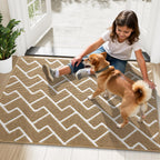 OLANLY Front Door Mat, Non-Slip Rubber Backing, Dirt Resistant and Absorbent, Washable, Easy to Clean Low-Profile Indoor Doormat for Back Door, Entryway, Inside Entrance, 32x20, Beige