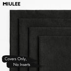 MIULEE Pack of 4 Decorative Outdoor Throw Pillow Covers Linen Waterproof Pillow Covers Summer Farmhouse Cushion Cases for Patio Garden Tent Balcony Couch Sofa 16x16 Inch Black