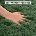 Tepook Soft Fluffy Rugs for Bedroom, 4x6 Area Rug for Living Room, Modern Shaggy Room Rug for Kids Boys Girls, Plush Throw Rugs Indoor Nursery Home Decor Rug with Non-Slip Bottom, Dark Green