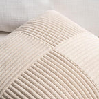Fancy Homi 2 Packs Tan Big Decorative Throw Pillow Covers 24x24 Inch for Living Room Couch Bed Sofa, Farmhouse Boho Home Decor, Soft Corss Corduroy Patchwork Accent Square Beige Cushion Case 60x60 cm