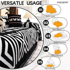 HANDONTIME Boho Couch Cover Blanket Geometric Striped Pet Covers for Couches and Sofas Black and White Dog Cover for Couch Pet Friendly Chenille Sectional Sofa Covers for Pets Washable, 71" X 134"