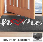 BeneathYourFeet Door Mat, Welcome Mat Low Profile Floor Mat Front Doormat Indoor and Outdoor Doormat Non Slip Rugs for Entryway, Patio, High Traffic Areas (30"x17.5", Grey-Home)