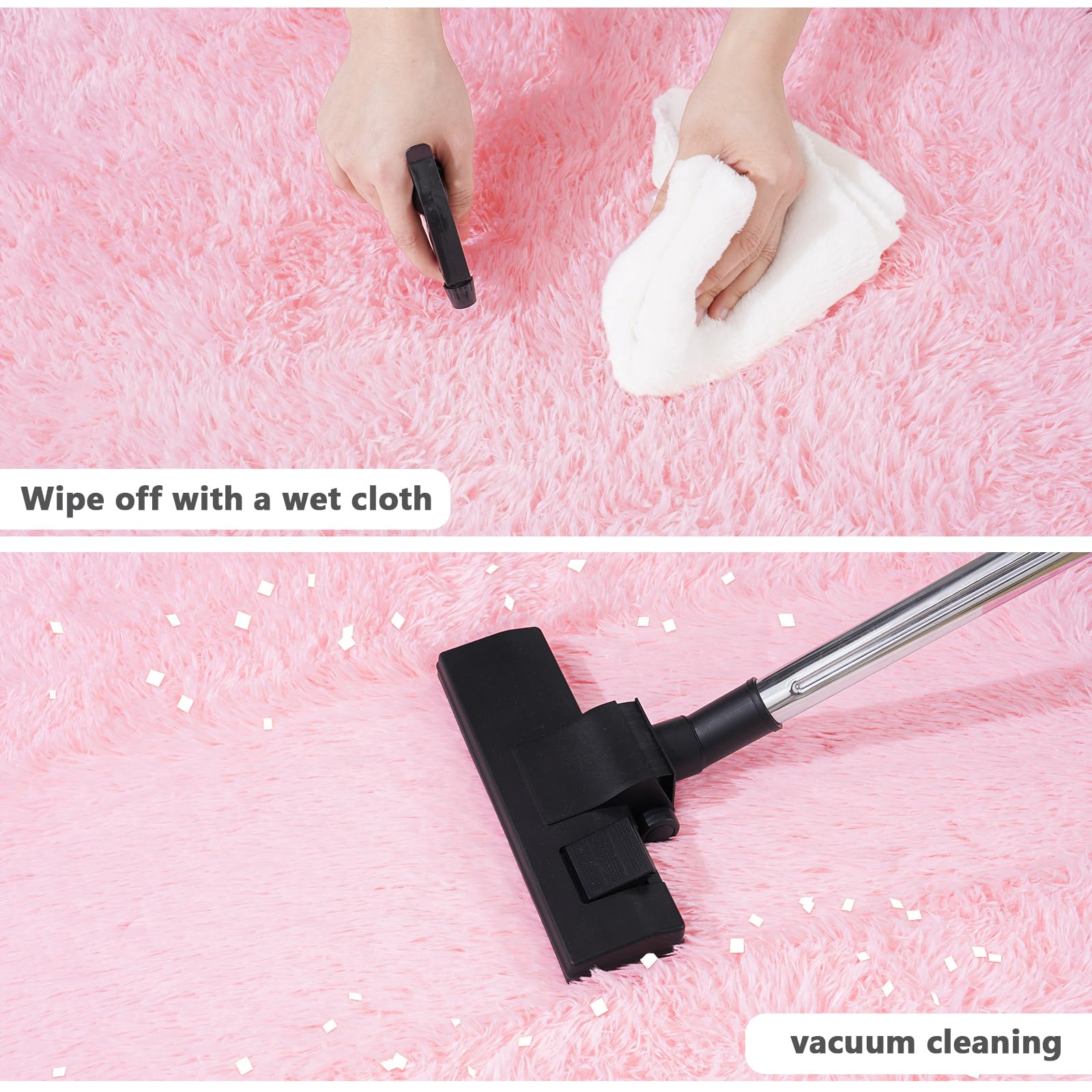 Quntue 4x4.6 Feet Pink Hexagon Rugs for Princess Tent, Ultra Soft Fluffy Hexagon Area Rug for Bedroom, Cute Shag Rugs for Girls Room, Fuzzy Plush Carpet for Kids Room Tent Castle Home Decor