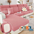 VFUX Soothing Home Sofa Covers, Sofa Hero Covers, Wear-Resistant Universal Couch Covers Washable Stretch Sectional Couch Cushion Covers (Pink,Large Double Seat Cover)