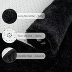 Chicrug Soft Runner Rugs for Bedroom Living Room Plush Fluffy Rug 3x10 Feet, Shag Furry Area Rug Carpet Non Shedding for Nursery Children Kids Girls Room Home Decorative, Black