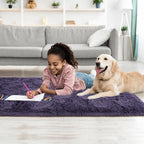 Tepook Soft Runner Rugs for Bedroom 2x6 ft with Rubber Backing, Purple Fluffy Rugs for Living Room, Shag Bedside Rug Fuzzy Plush Carpet for Room, Area Rug for Dorm Nursery Hallway Indoor Home Decor