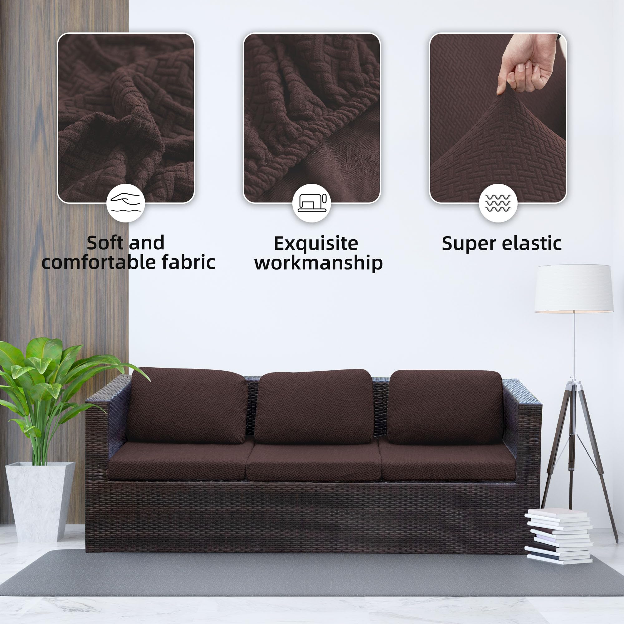 SUKAIKEQA 8PCS Patio Cushion Covers.Patio Furniture Couch SeatSlipcovers