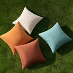 MIULEE Pack of 4 Decorative Outdoor Throw Pillow Covers Linen Waterproof Pillow Covers Summer Farmhouse Cushion Cases for Patio Garden Tent Balcony Couch Sofa 18x18 Inch Orange Rust
