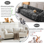 HANDONTIME Boho Geometric Couch Covers for Sofa Pet Friendly Dark Grey and Black Sofa Covers Washable Chenille Couch Blanket Cover for 2 Cushion Couches Pet Protector Furniture Cover Soft, 71" X 118"