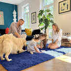 OLANLY 8x12 Machine Washable Large Area Rugs for Living Room, Bedroom, Soft Fluffy Shaggy Bedside Rug, Indoor Floor Carpet for Kids Girls and Boys, Dorms, Nursery, Home Decor Aesthetic, Navy Blue
