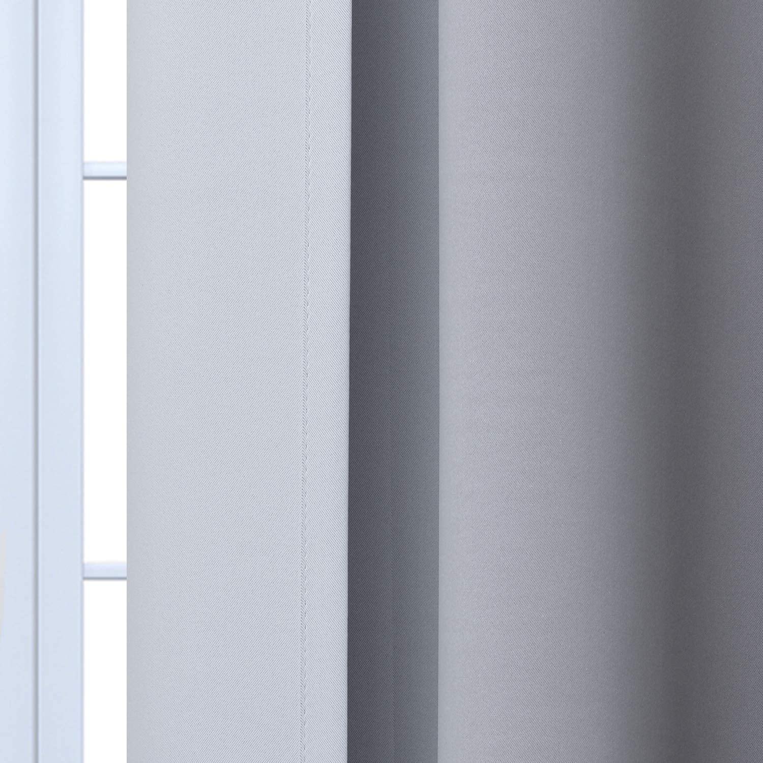 Yakamok Ombre Curtains Black and Greyish White for Living Room,52Wx36L