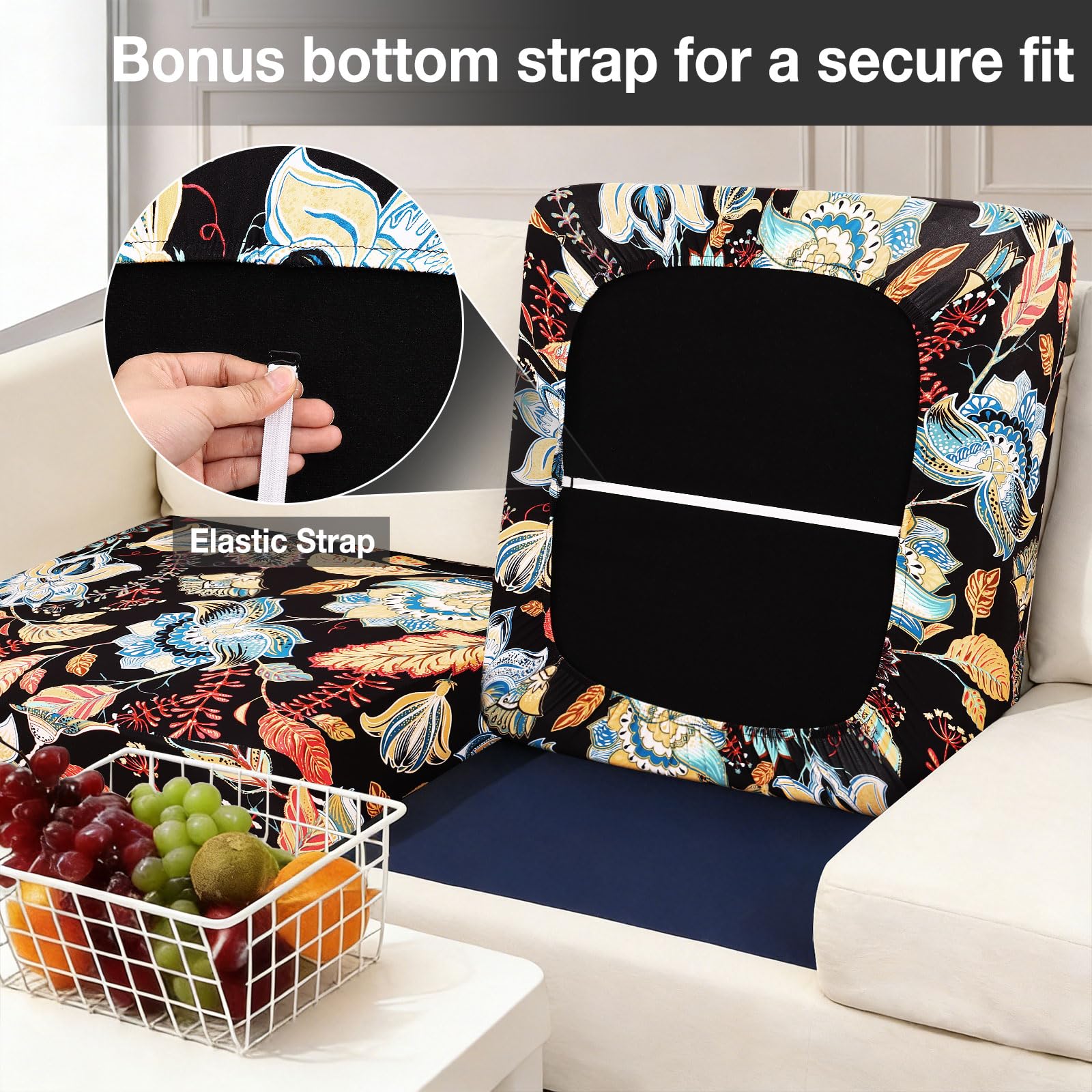 hyha 12Pcs Patio Cushion Covers, Stretch Outdoor Couch Cushion Covers