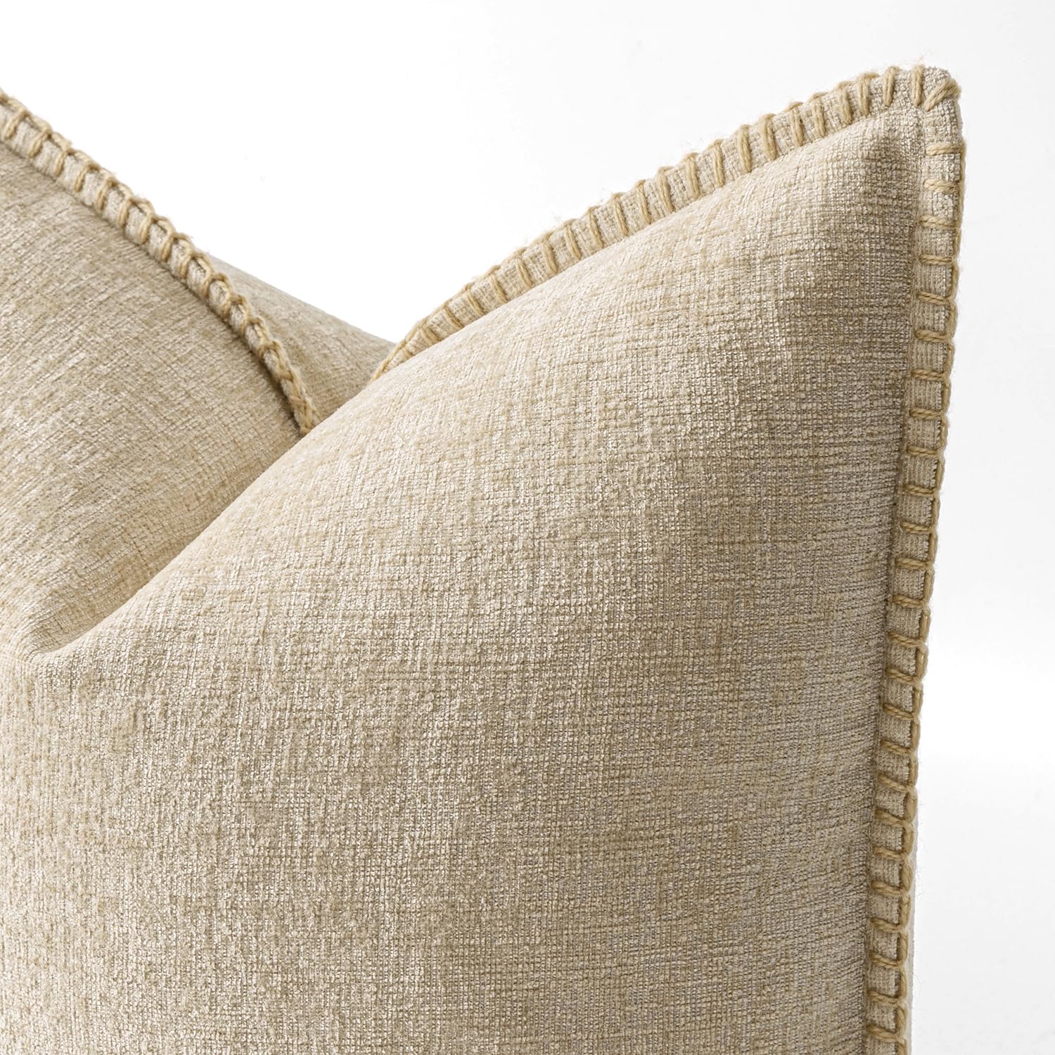 MIULEE Decorative Couch Throw Pillow Covers 18x18 Inch Beige 2 Pack